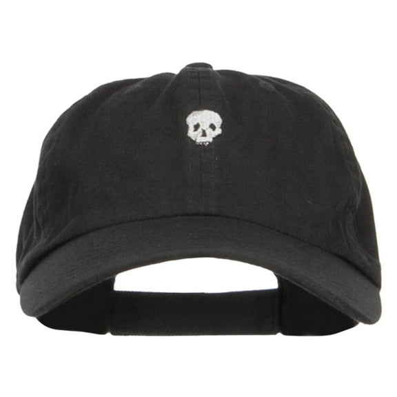 Mini Skull Embroidered Low Cap - Black OSFM