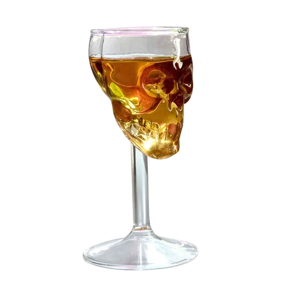 Mini Skull Glass Goblet - Crystal Whisky, Wine & Espresso Cup for Gothic Home Bar