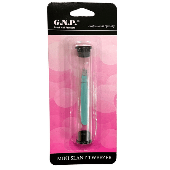 Mini Slant Tweezer with Travel Case, Precision Angled Tip for Eyebrows, Stray Hairs, Durable, Comfortable, Compact, Portable, Protective Travel Case, Perfect for Home, On the Go, Blue