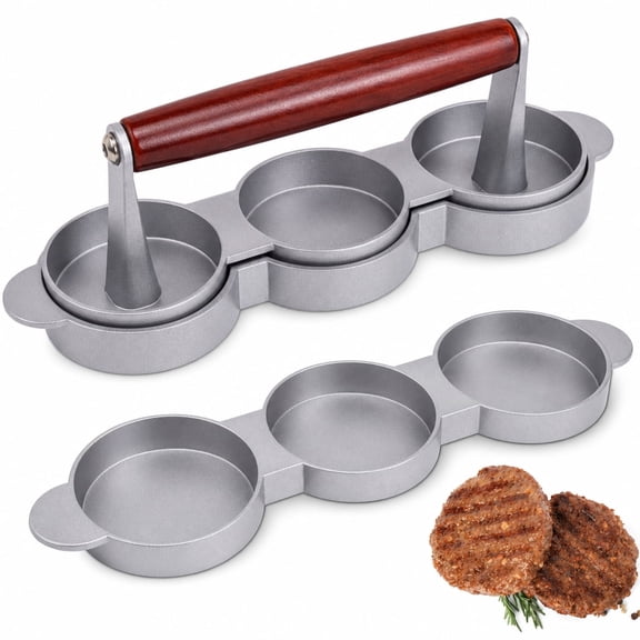 Mini Slider Burger Press, 3 x 2.76 Inch Round Patty Maker, Gray Mini Burger Press for Homemade Sliders