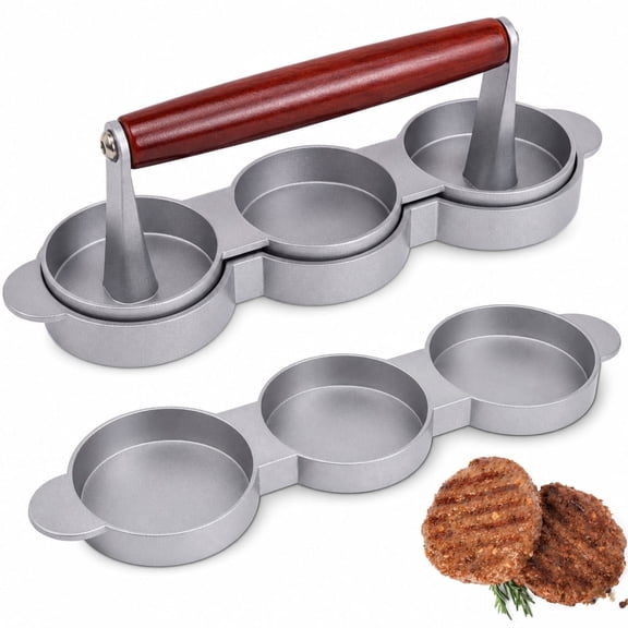 Mini Slider Burger Press, 3 x 2.76 Inch Round Patty Maker, Gray Hamburger Patty Maker Burger Mold for Homemade Sliders, BBQ & Home Cooking
