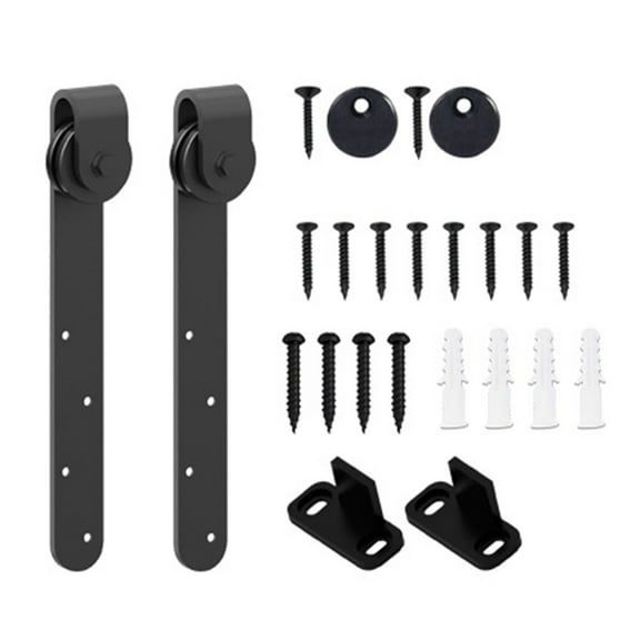 Mini Sliding Barn Door Hardware Kit: Easy Install with Roller & Floor Guide!