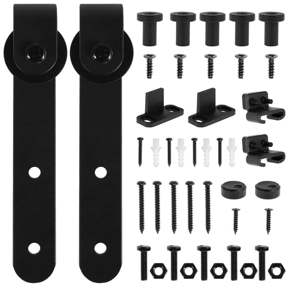 Mini Sliding Barn Door Hardware Kits Top Mounted Hanging Rail Hanger Track Steel Silent Door Roller Rail For Single Door ,Easy to Install