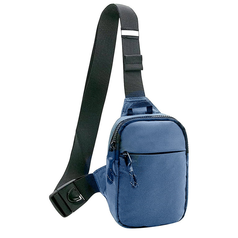 Yuanbang Mini Sling Bag - Men Women Small Waterproof Crossbody Bag Casual Phone Chest Bag for Travelling Hiking(Navy Blue), Men's