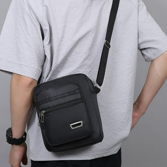 Mini Sling Bag for Men Women, Waterproof Utility Crossbody Backpack Chest Bag for Hiking Travel Sports Running (Black)