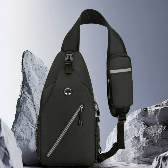 Mini Sling Bag for Men Women, Waterproof Utility Crossbody Backpack Chest Bag for Hiking Travel Sports Running