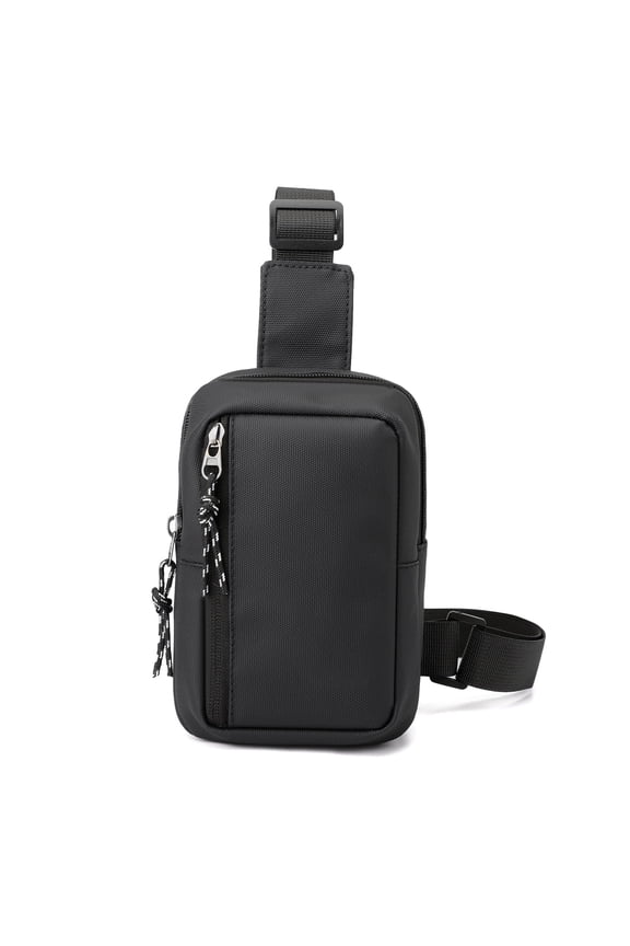 Mini Sling Bag with Dual Pockets, Shoulder Bag for Men and Women on The Go, Polyester