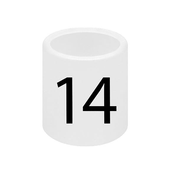 SSWBasics Mini Slip On Size Markers - Size 14- pack of 50- Hanger Tags for Retail - Hanger Labels for Clothing Racks - Durable Hanger Size Markers - Organize and Identify Clothing Sizes Easily