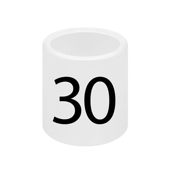 SSWBasics Mini Slip On Size Markers - Size 30- pack of 50 White Universal Mini Hanger Tags  Easy to Read Hanger Size Markers  Size Markers for Clothing Racks