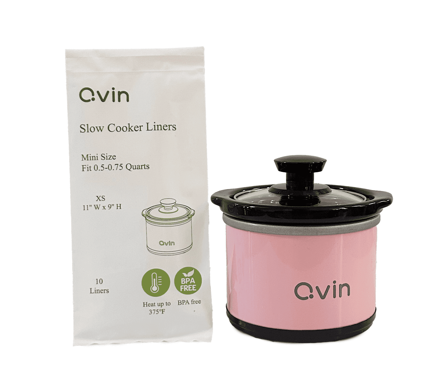 MIC, Mini Slow Cooker, 0.65qt, Pink, with 10pcs Free Liners - Walmart.com