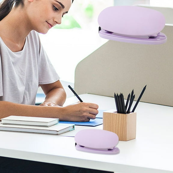 Mini Small Hole Punch for Paper with 8-Sheet Capacity, Double Hole Puncher with Measuring Ruler, Durable Metal Handheld Office Paper Punch for Organizing Documents