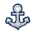 thumbnail image 1 of Mini/Small - Nautical Anchor - White/Navy - Iron on Applique/Embroidered Patch, 1 of 2