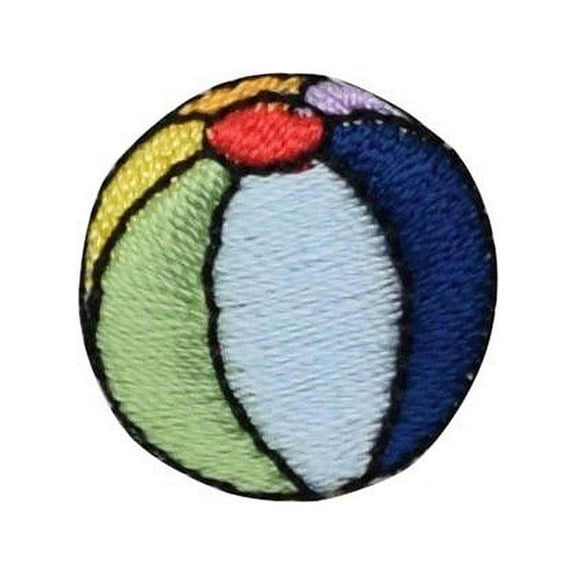 Mini/Small - Striped Beach Ball - Summer Toys - Iron on Applique/Embroidered Patch
