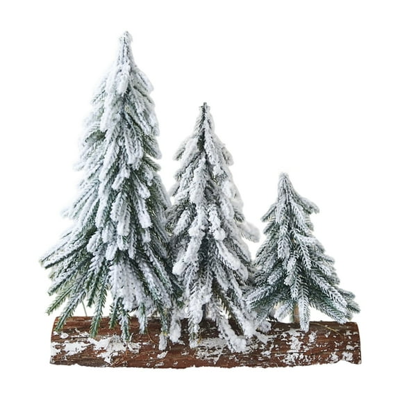 Mini Small Tabletop Snow Flocked Christmas Tree for Indoor Kitchen Decor White 33X30X8cm