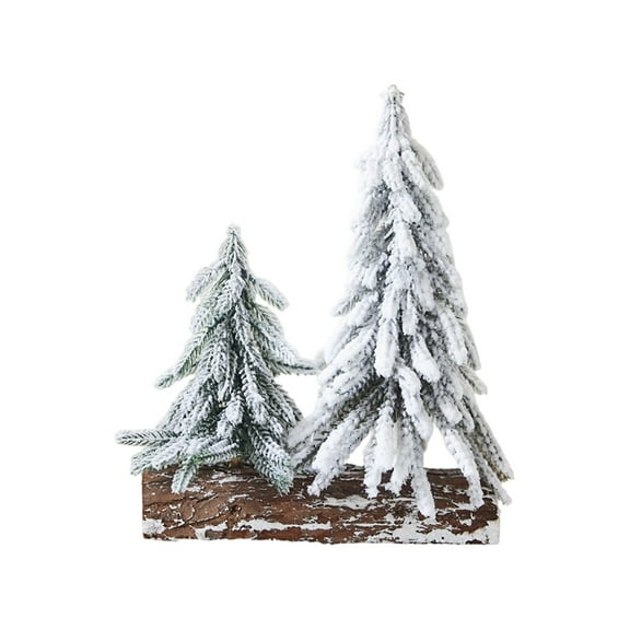 Mini Small Tabletop Xmas Snow Flocked Xmas for Indoor Bedroom Kitchen Holiday (White)