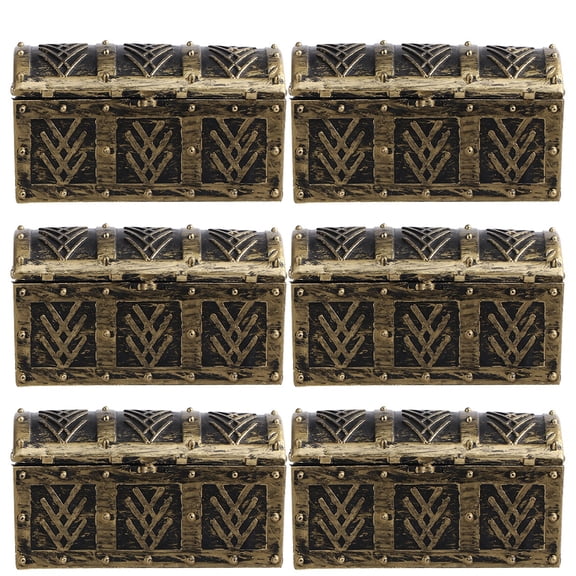 12-Piece Mini Pirate Treasure Chest Toy Set for Kids - Small Jewelry Storage and Play Decor