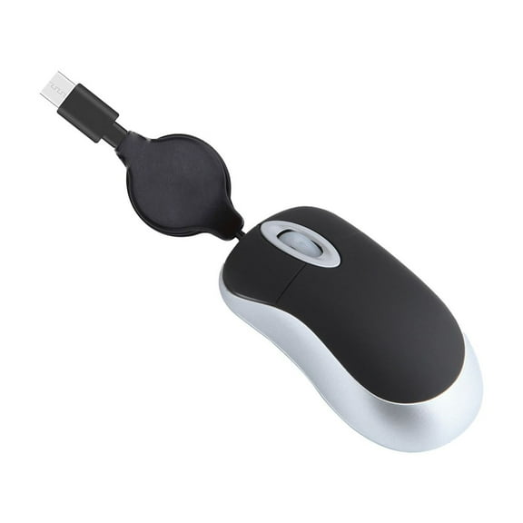 Mini Small Travel Optical Mouse Portable USB Wired Mouse with Retractable USB Cord for PC Laptop Computer Desktop Office Business Home School Kids Girls Boys Women Men Gift