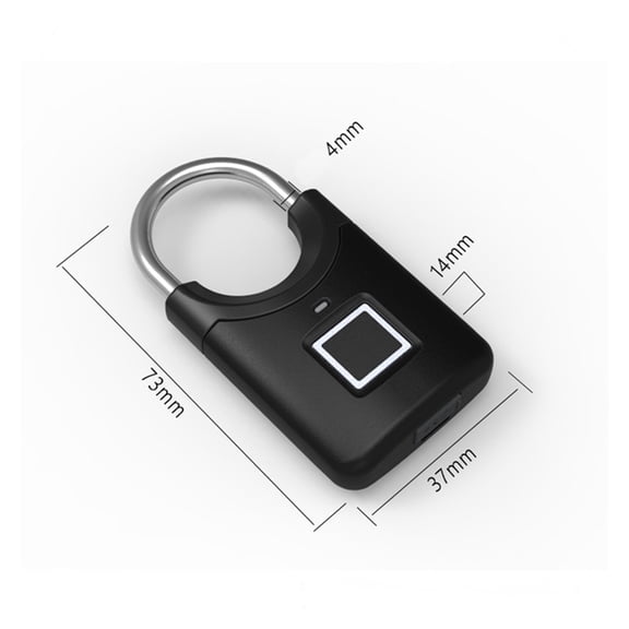 Mini Smart Fingerprint Padlock USB Charging Anti Theft Electronic Lock for Gym Locker Luggage Bike ,Easy DIY Installation