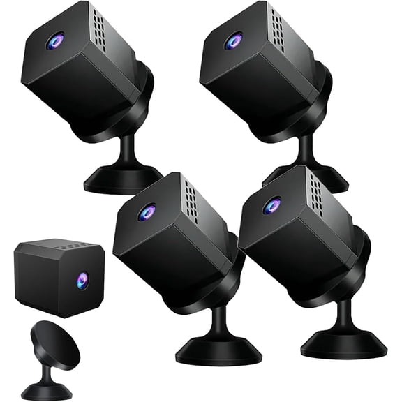 Mini Smart HD Night Vision Security Camera, Mini Wireless Camera, Mini Spy Camera, Mini Security Camera Wireless, 1080p HD for Outdoor/Indoor (4PCS,Without Card)