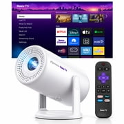 Elephas Roku TV Smart Projector, Portable Mini Projector with Wi-Fi and Bluetooth, Dolby Audio,Built-in Roku TV streaming experience,270 Rotating Stand for Home Theater,Bedroom & Outdoor Movie Nights