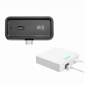 Mini Smart Zigbee IR Remote Control Smart Home Infrared Remote Controller with ZigBee LAN Cateway for Air Conditioner TV,1 x IR Smart Remote Control 1 x Wired Gateway(with line),Black & White