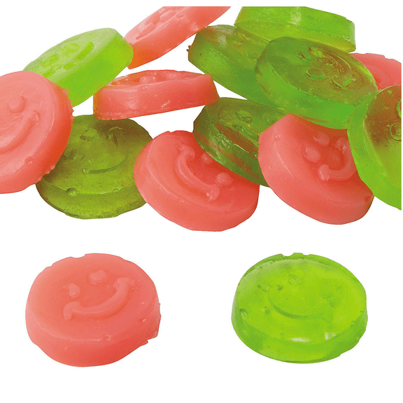 Mini Smile Face Gummy Candy, 24 Packs 15 oz, Cherry & Lime Flavor, Individually Portioned, Fat-Free
