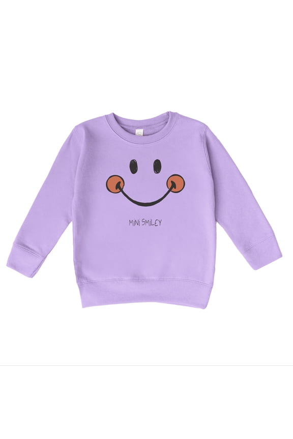 Mini Smiley Smile Outline - Toddler Graphic Sweatshirt