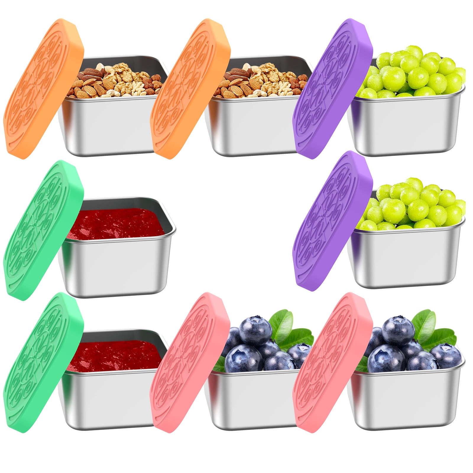 Mini Snack Containers Reusable Solid Stainless Steel Snack Containers ...