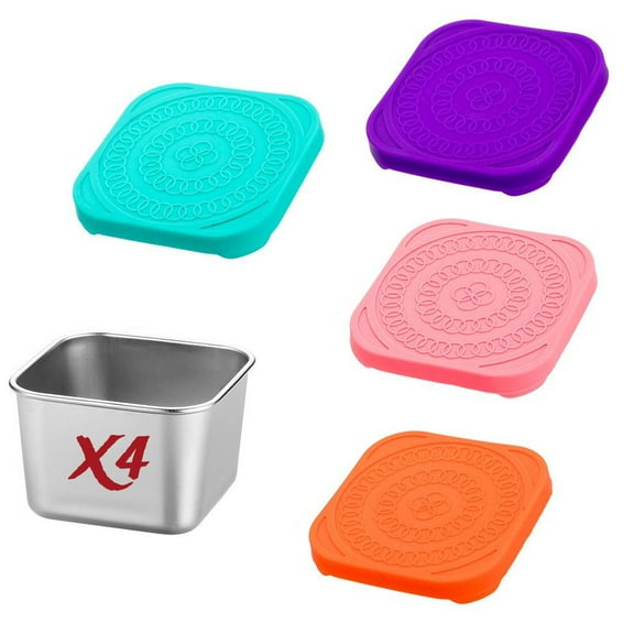 Mini Snack Containers, Stainless Steel Lunch Box, Metal Snack Boxes for Kid 6 oz