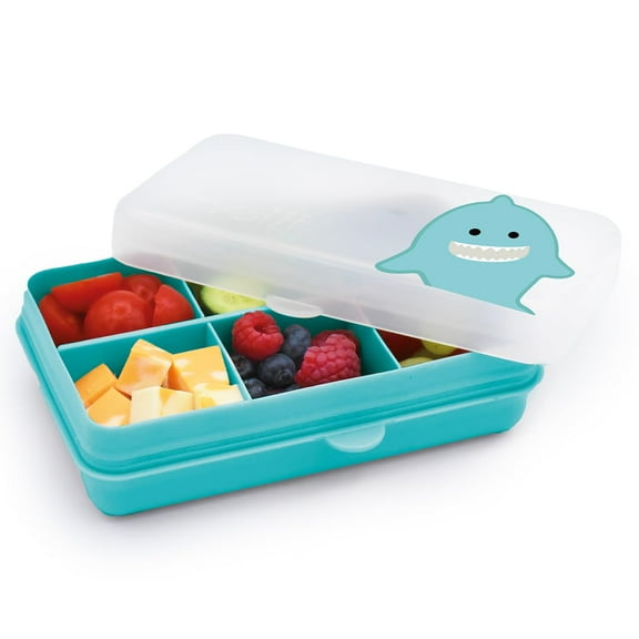 Mini Snackle Box – 6 Compartments, Divided Snack Container, Food Storage for Kids and Adults, Removable Dividers, Arts & Crafts, Beads, BPA-Free, Blue