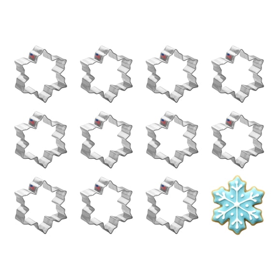 Mini Snowflake Dozen Cookie Cutters 1.75 inches/each C2001-W12 - The Cookie Cutter Shop - Tin Plate Steel
