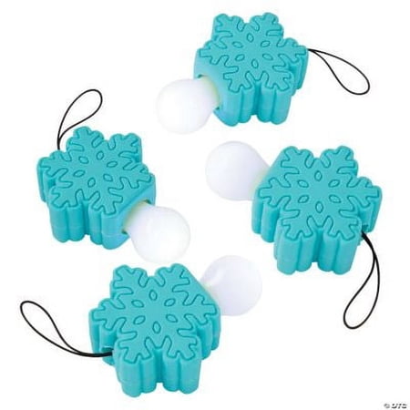 Mini Snowflake Pull Flashlights, Winter, Apparel Accessories, 12 Pieces