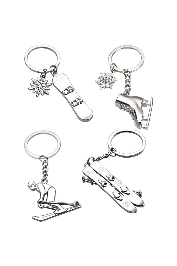 Mini Snowflake Snowboard Key Chain Pendant Ski Games Sled Board Keychains Keyring for Sports And Snow Festival