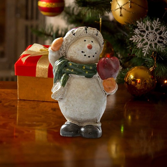 Mini Snowman Figurine - 2.7Inch Resin Christmas Ornament for Home & Desktop Display, Festive Winter Themed Collectible Decor