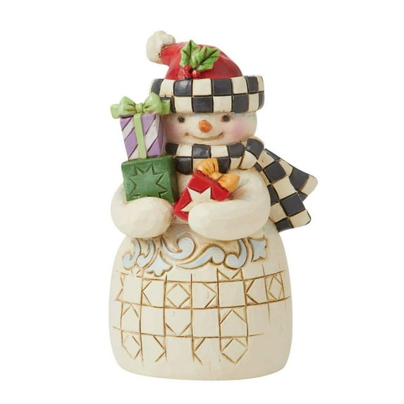 Mini Snowman with Checkered Hat