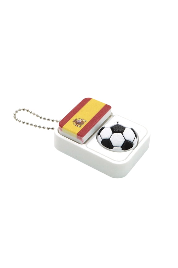 Mini Soccer Ball Clicker Squeeze Toys, Ball Chain Keychain for Backpacks, Spain Flag Squeeze Keychain
