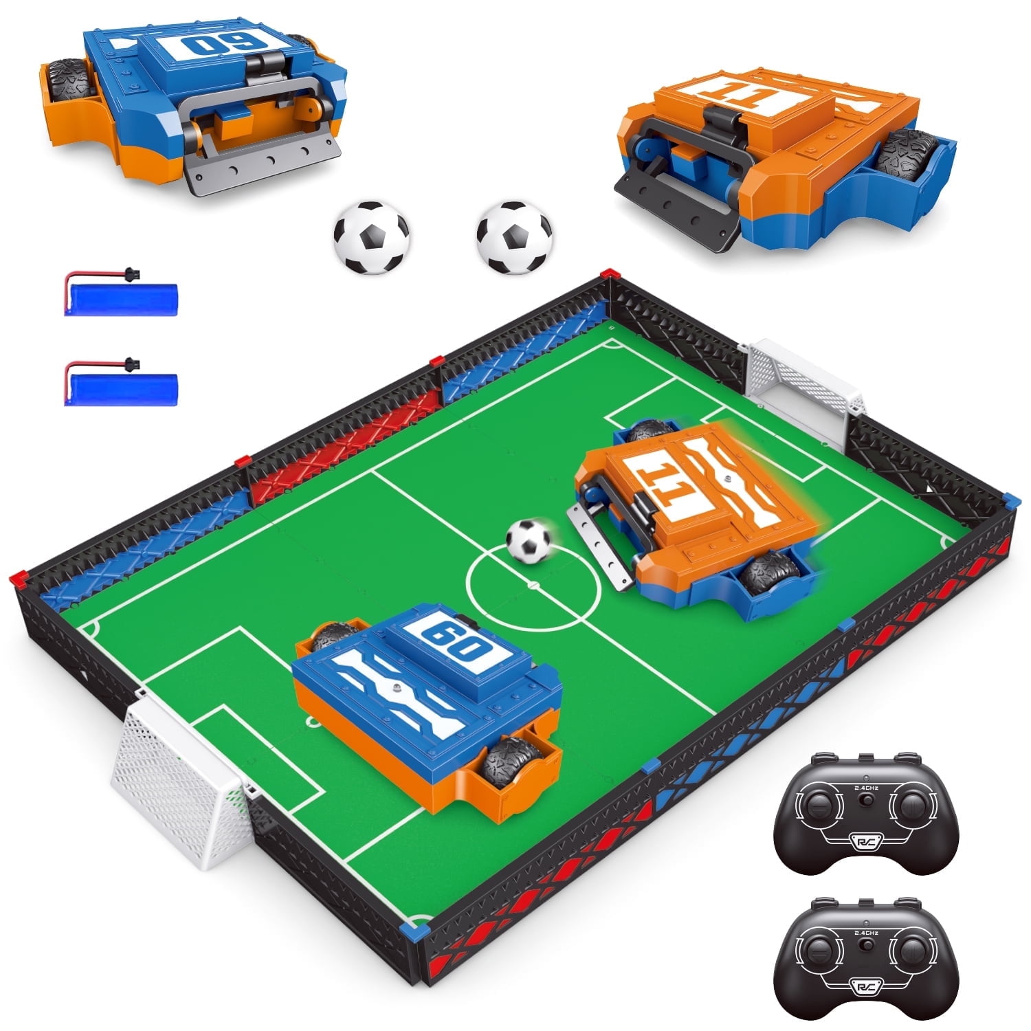 Soccer Robot Board Game Set, Remote Control Battle Robots Arena Set, 2-Player Mini Foosball Table Game, RC Fighting Robots STEM Toy Soccer Gift for Kids and Adults 8-12 Boys Girls