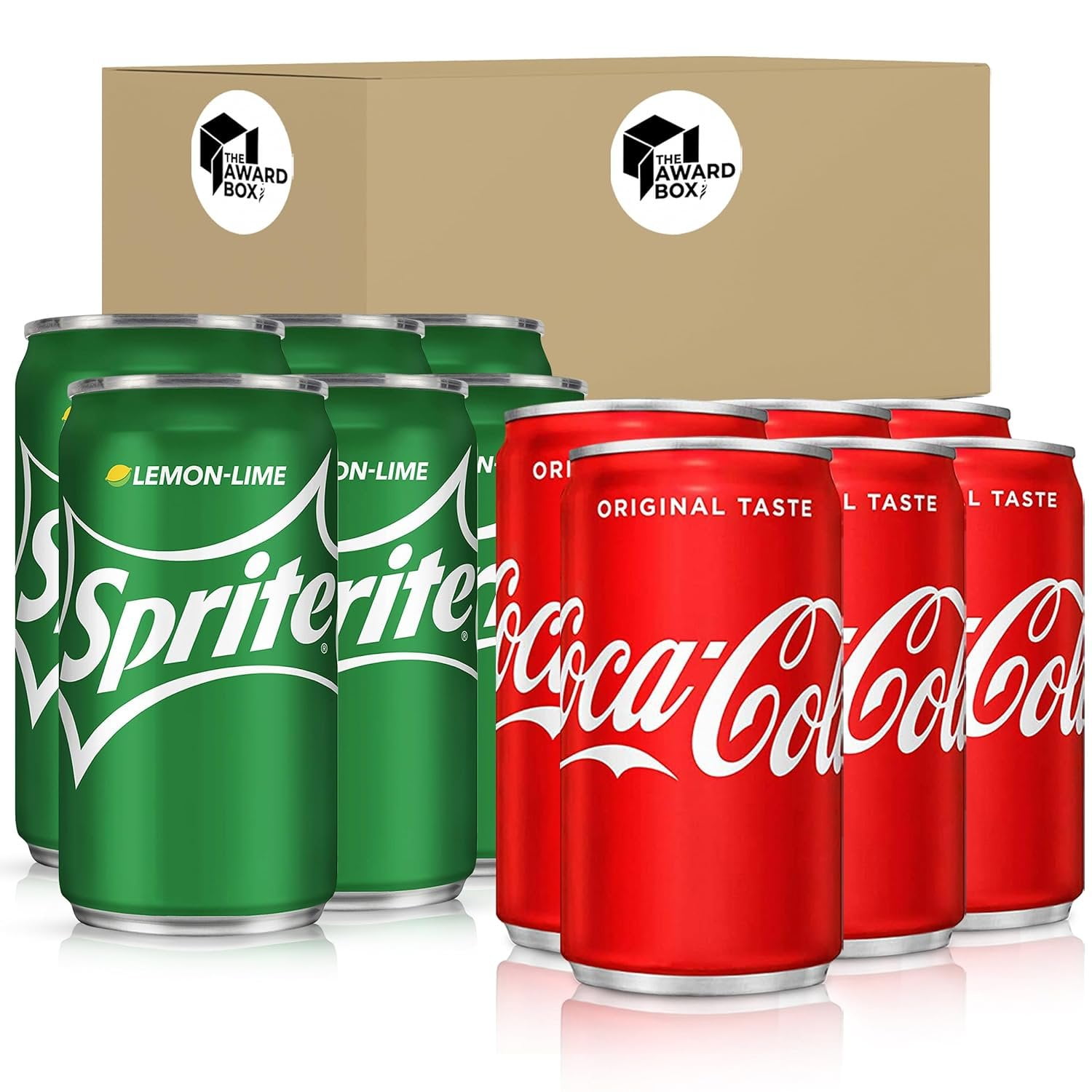 Mini Soda Cans Coke and Sprite Sampler Variety Pack in The Award Box