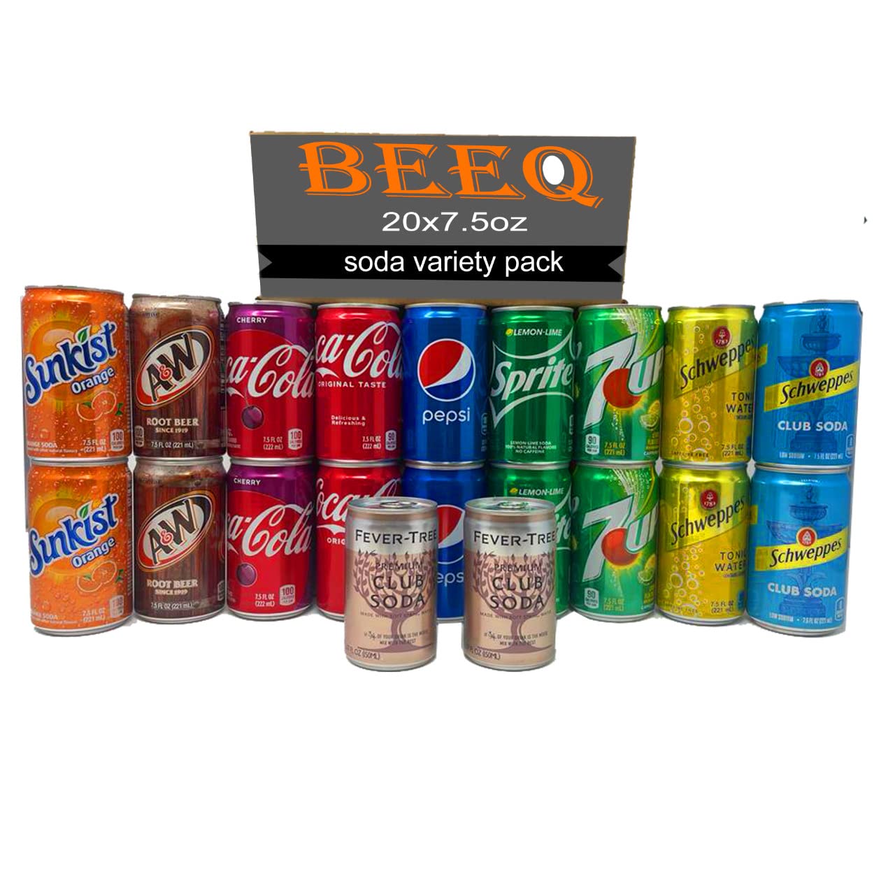 Mini Soda Variety Pack (7.5 Oz) Assortment Popular Flavors 10