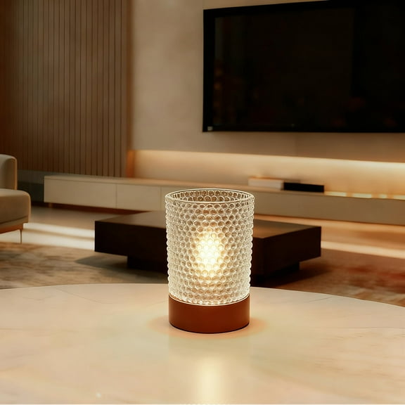 Mini Soft Warm Light Lamp Battery Operated Portable Night Light with Timer, Small Glass Sleep Nightlights, Battery Powered Wireless Lights for Adults