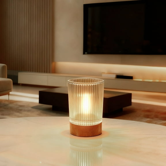 Mini Soft Warm Light Lamp Battery Operated Portable Night Light with Timer, Small Glass Sleep Nightlights, Battery Powered Wireless Lights for Adults