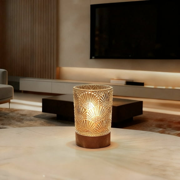 Mini Soft Warm Light Lamp Battery Operated Portable Night Light with Timer, Small Glass Sleep Nightlights, Battery Powered Wireless Lights for Adults