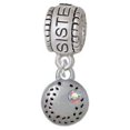 thumbnail image 1 of Mini Softball/Baseball with AB Crystal - Sister Charm Bead, 1 of 1
