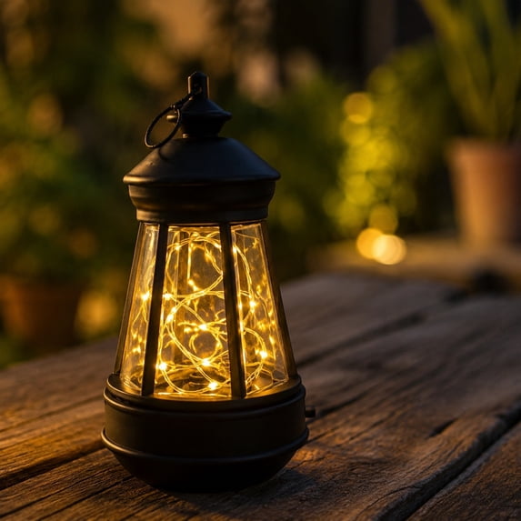 Mini Solar Pendant Lights,IP65 Waterproof Hanging Lantern,Resin & Iron Small Outdoor Lamp,Auto On/Off Solar Powered Decorative Light for Garden Patio Yard Balcony