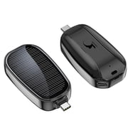 1200mAh Mini Solar Power Bank Keychain - Portable Cell Phone Charger for Outdoor Emergency