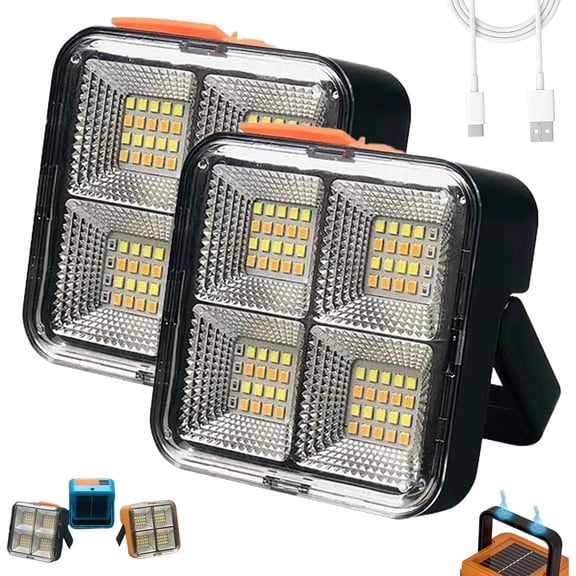 Mini Solar Rechargeable Multifunctional Searchlight, Solar Flashlight Rechargeable, Orange Led Flood Lights Outdoor, High Lumen Flashlight, Suitable for Outdoor Camping (Yellow)