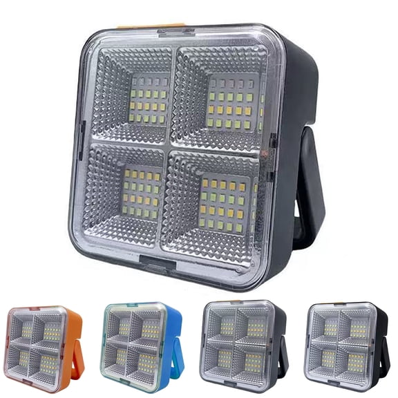 Mini Solar Rechargeable Searchlight, Waterproof Multi-Function LED Floodlight with Magnetic Base, USB Charging, Foldable Stand – 4 Modes Emergency Light for Camping, Hiking & Car Repair