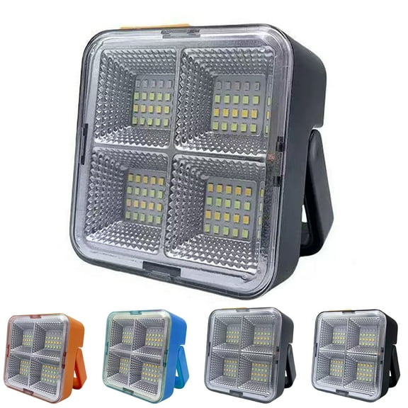 Mini Solar Rechargeable Searchlight, Waterproof Multi-Function LED Floodlight with Magnetic Base, USB Charging, Foldable Stand 4 Modes Emergency Light for Camping, Hiking & Car Repair