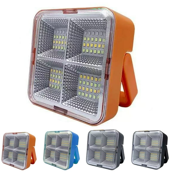 Mini Solar Rechargeable Searchlight, Waterproof Multi-Function LED Floodlight with Magnetic Base, USB Charging, Foldable Stand 4 Modes Emergency Light for Camping, Hiking & Car Repair