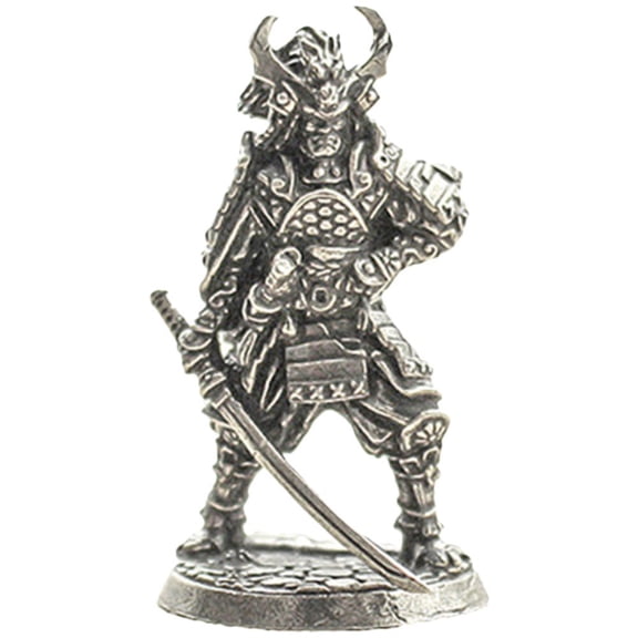 Mini Soldiers Statue Vintage White Copper Soldiers Model Japanese Shogunate Figurines Samurai Figurines Desktop Ornament Home Decoration